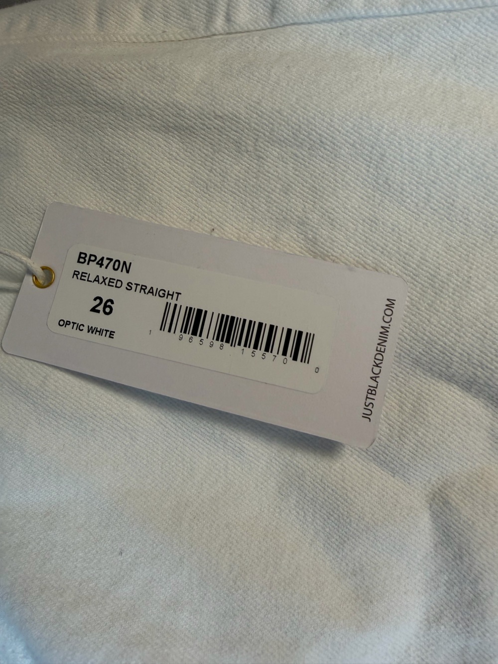 Just Black Denim Size 26 Optic White Relaxed Straight Jeans New With Tags - Picture 6 of 13